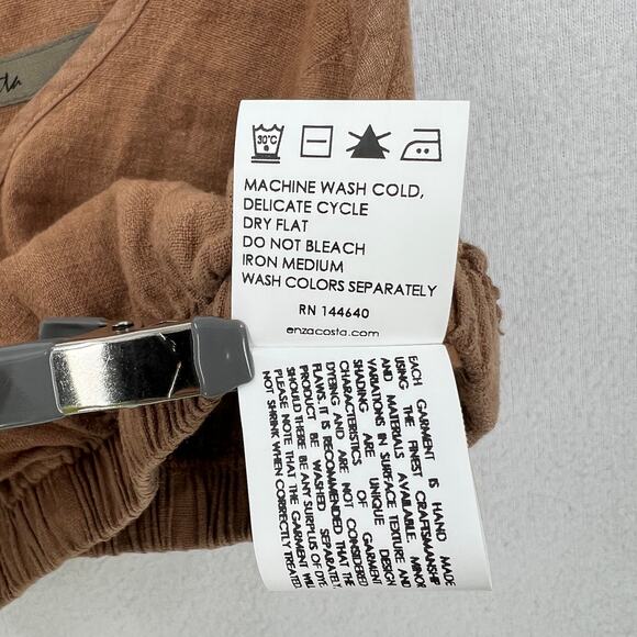 ENZA COSTA Linen Crop Tank Bra Top Womens XS Brown Layering Minimal Revolve NEW - Picture 10 of 13